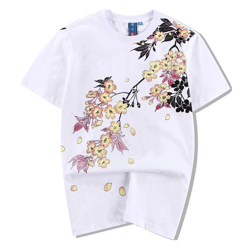 Supzoom New Arrival FashionCotton O-neck Animal Chinese Style Embroidered Carp Tattoo World Painting Loose Short T Shirt Men