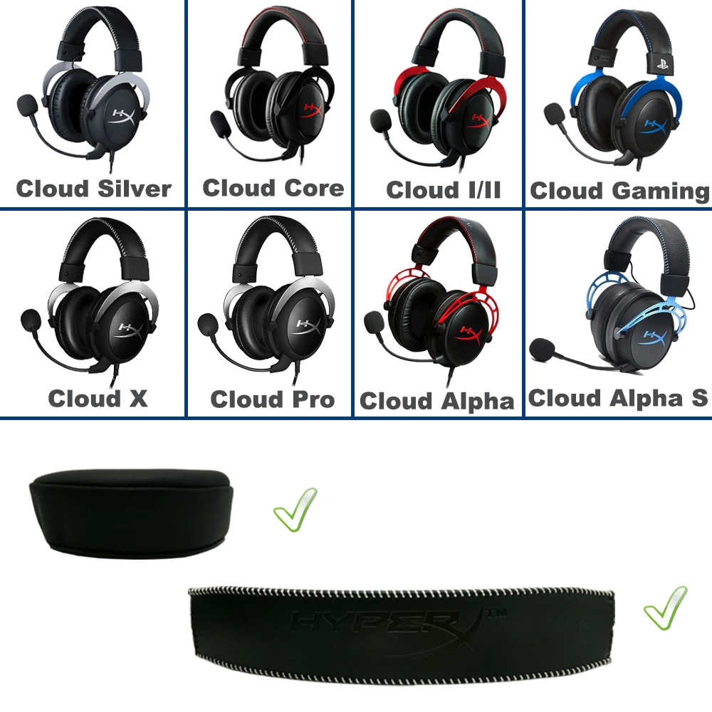 Replacement Parts for HyperX Cloud I/ II, Core, Silver, Alpha, Pro, X, Gaming Headset EarPads Mic