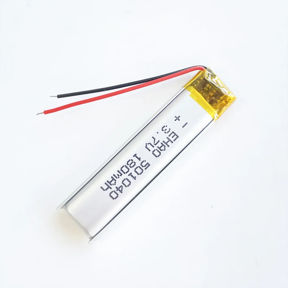 EHAO 501040 3.7V 180mAh litowo-polimerowa LiPo akumulator do GPS słuchawki rejestrator DVD Bluetooth zestaw słuchawkowy do masażu