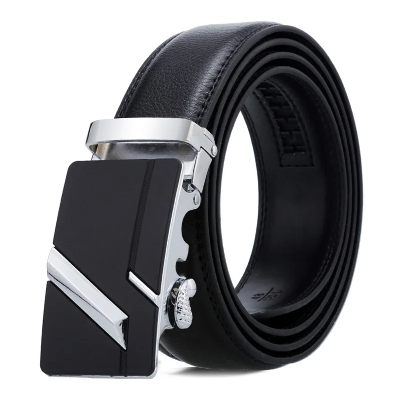 High Quality Automatic Buckle Man Belts Genuine Leather Men's Belt Cow Designer Fashion For Luxury Men Leather Brand