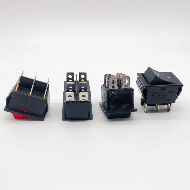 KCD4  Special for welding machine 30A 250V high current 22*29 red copper rocker power switch 4Pin button electrical accessories