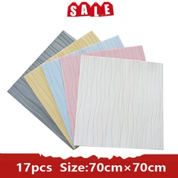 Paneles de pared de espuma 3D de 17 piezas, papel tapiz suave autoadhesivo, pegatinas de pared 3D para habitación de niños, decoración del hogar