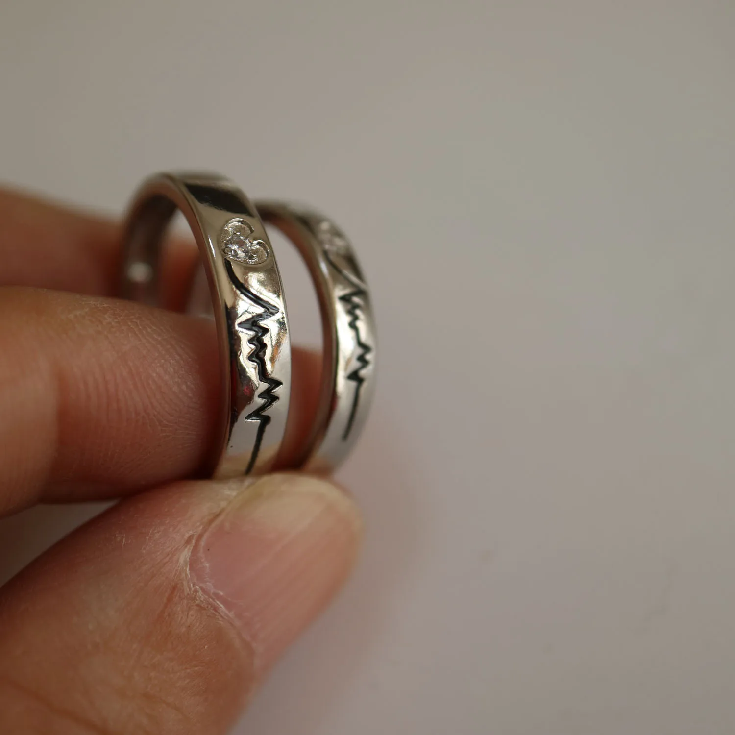 1 زوج 925 فضة زوجين خواتم للنساء الرجال رومانسية قابل للتعديل حلقة مجموعة باجي فام الزفاف زوجين خواتم لمحبي #6