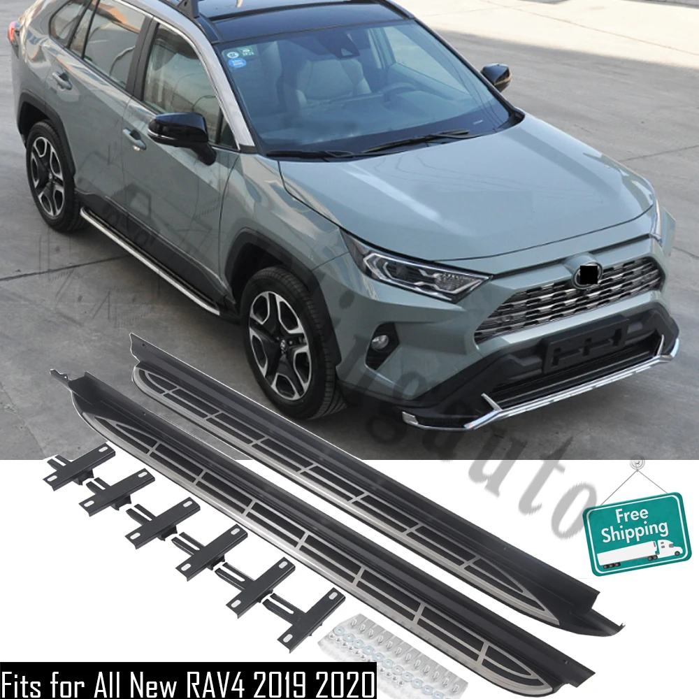 

Running board fits for Toyota RAV4 RAV 4 2019-2024 side step nerf bar 2Pcs left right Aluminium side pedal side beam