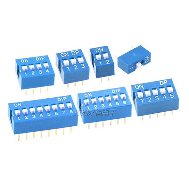 10pcs Slide Type Switch Module 1 2 3 4 5 6 7 8 10 PIN 2.54mm Position Way DIP Pitch Toggle Switch Blue Snap Switch Dial Switch