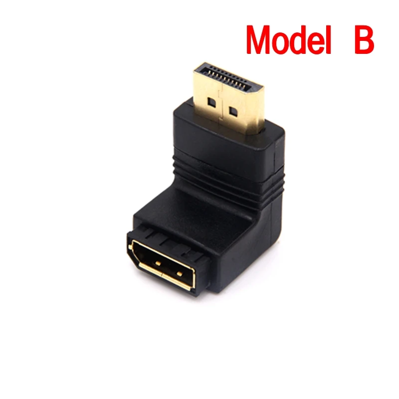 UP Down Displayport อะแดปเตอร์มุมขวา DP 4K/60Hz 2K/144Hz ผ่าน90องศามุม Displayport 1.2 Converter