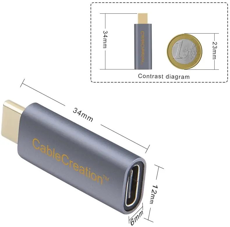 USB C 남성-여성 어댑터, USB 3.1 유형 C 확장 컨버터 10Gbps, MacBook Pro,iPad Pro,Galaxy S9/S9 +/10 호환