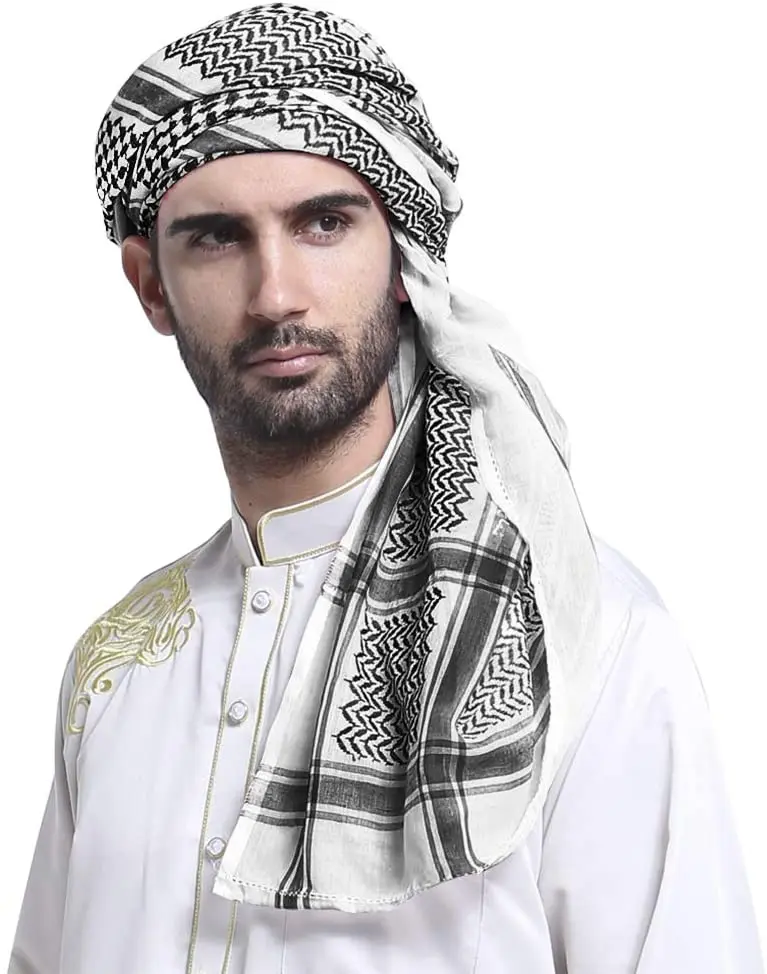 Islamic foulard Print Scarf Men Arab Headwear Hijab Scarf Turban Arabic Headcover For Women Muslim Clothing Prayer Turbante