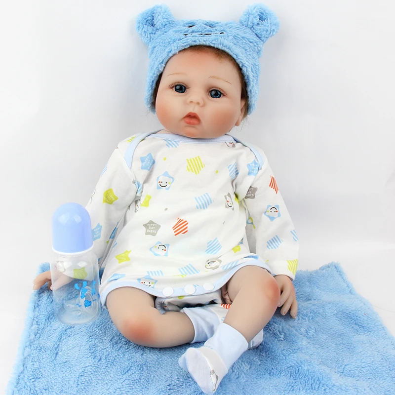 ZIYIUI Cute Silicone Vinyl Reborn Baby Dolls 22 Inch 55 Cm Simulation Realy Boy Children Playmate Handmade Gifts