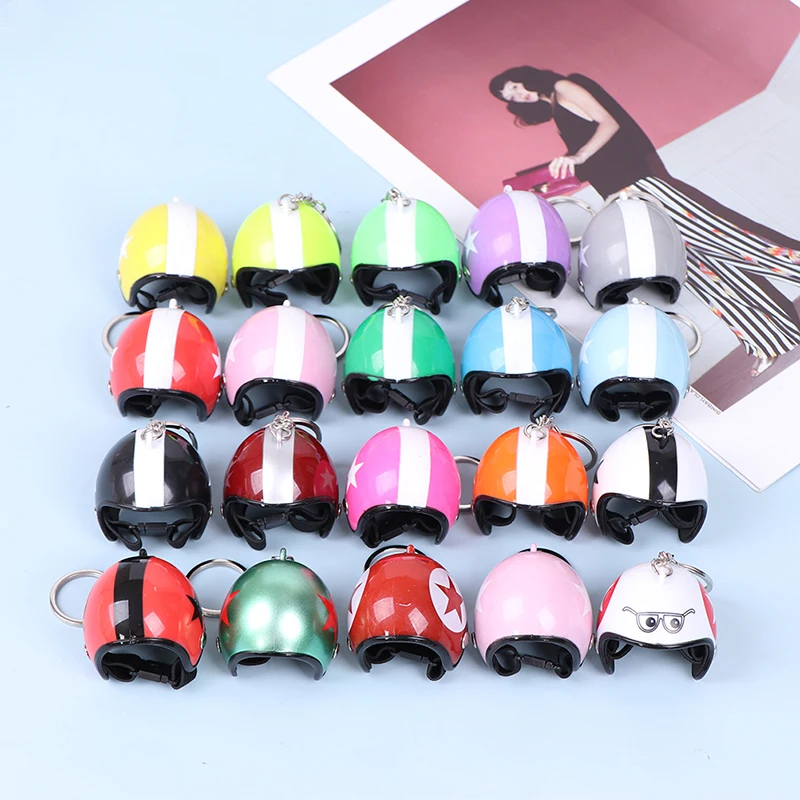 1PC New Motorcycle Helmets Car Key Chain Women Men Cute Safety Helmet Car Keychain Bags Hot Key Ring Gift Jewelry Wholesale