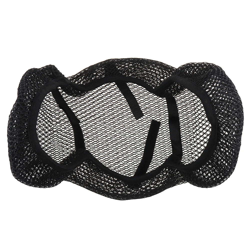 AQTQAQ 1Pcs 3D Black Motorcycle Electric Bike Mesh Net Seat Cover Breathable Protector