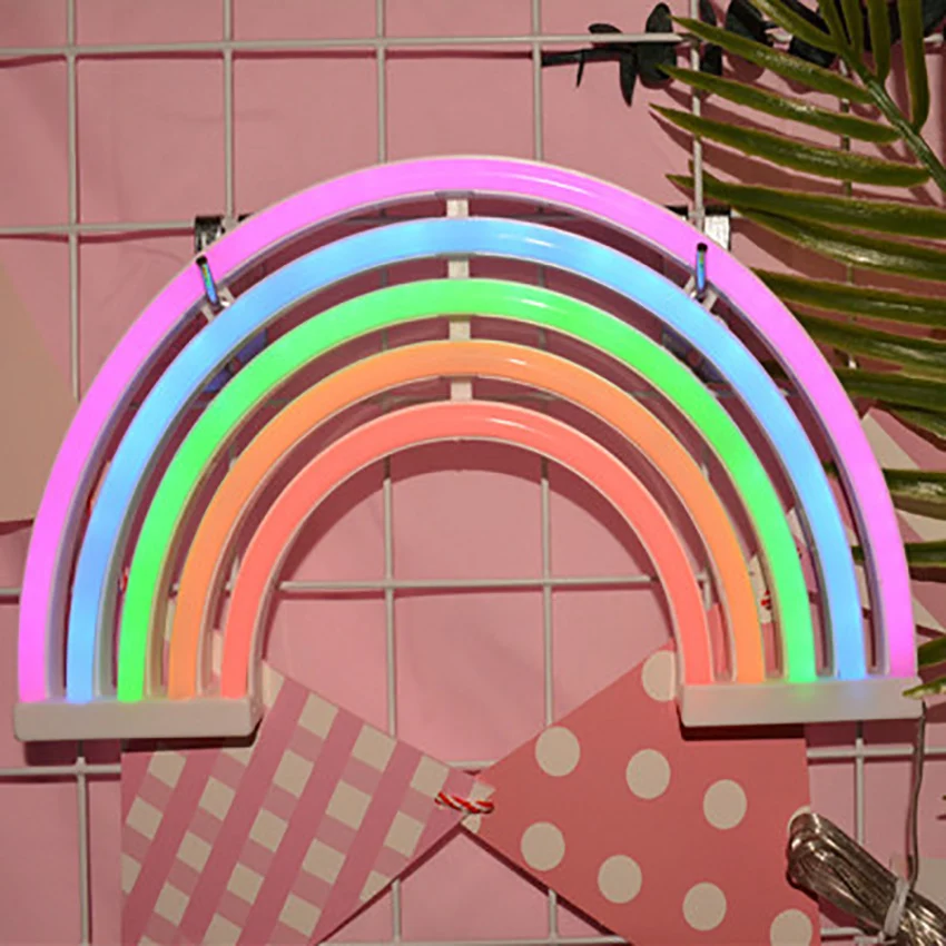 Neon Licht Dekoration Regenbogen Lampe Kinder Schlafzimmer FÜHRTE Wand Licht Neon Lampe Rohr Wohnzimmer Korridor Beleuchtung