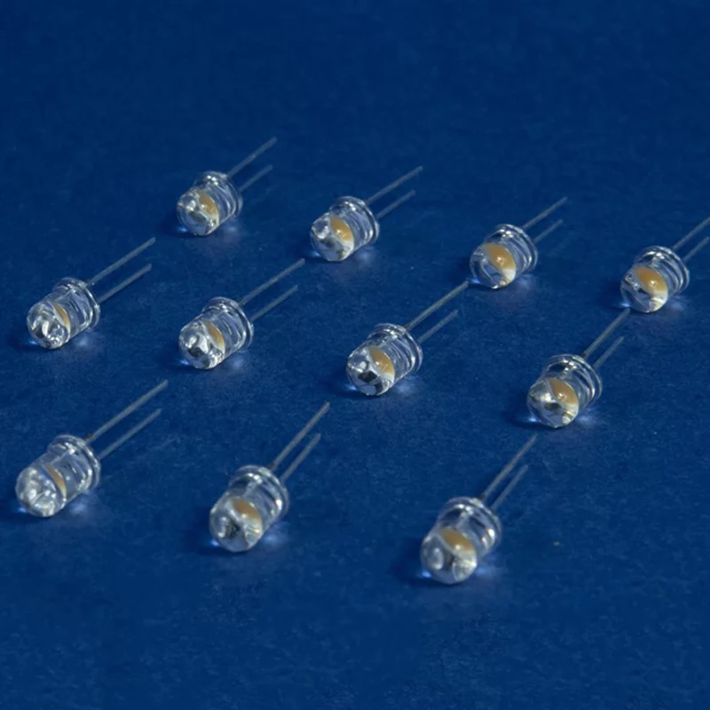 1000pcs 5mm LED Emitting Diode Straw Hat Micro Indicator  White UV White Flashing 3V DIY Bulb