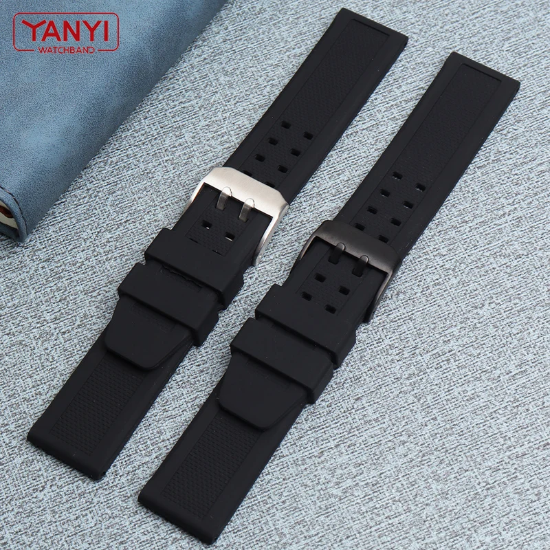 Rubber watch strap 22mm 23mm watch band waterproof sport for luminox watchbands silica gel bracelet for men belt  black fashion