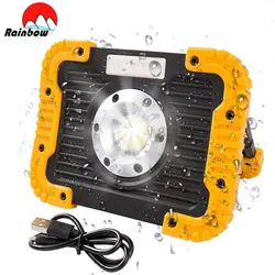 100W przenośny reflektor Led światło robocze oświetlenie namiotu latarka Led użyj 18650 akumulatorowy reflektor do Outdoor Camping Lampe