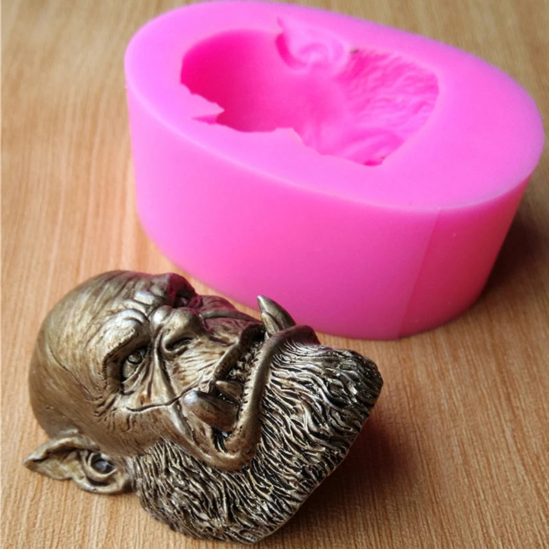Monster Head Silicone Mold DIY Inverted Gypsum Aromatherapy Candle Resin Concrete Crystal Dropping Gel Mold Artwork Decoration
