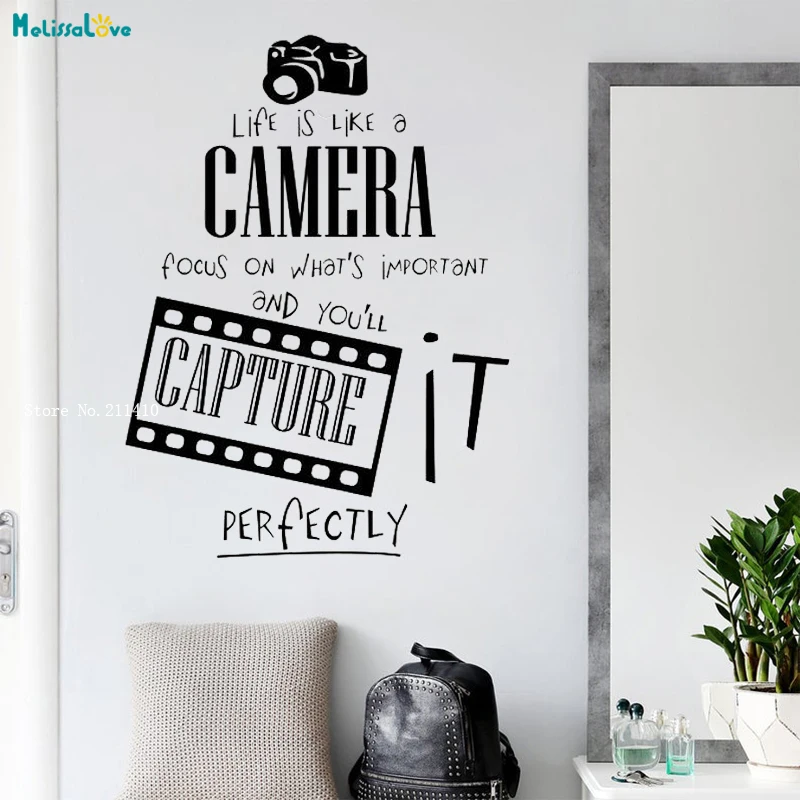 Life Is Like A Camera Focus On Whats Important And You'll Capture It Perfectly Wall Sticker Decor Vinyl Art Word Decals YT2079