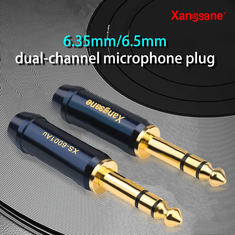 Xangsane XS-6001Au 2pcs 4pcs pure copper gold-plated 6.35mm 6.5mm dual-channel microphone audio pair recording cable plug