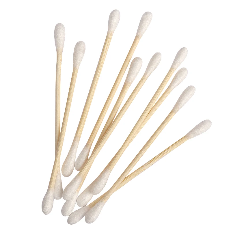 100pc Wooden Ear sticks Cotton buds microbrush clean ear wand spiral Double Head cotton swab For Beauty Makeup Nose Ear Cleaning