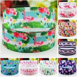 22mm 25mm 38mm 75mm Ruban Flamingo Cartoon Character printed Grosgrain Ribbon party decoration 10 Yards Mul111