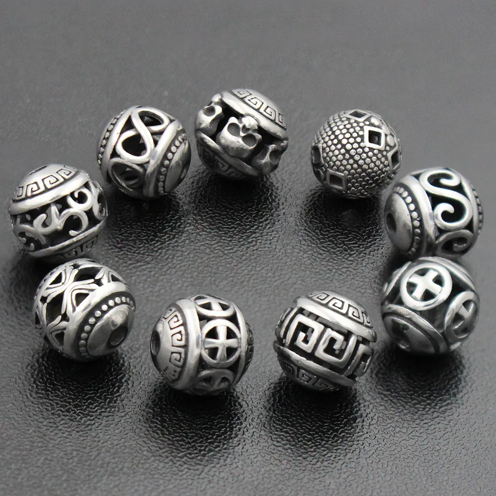 2pcs/lot Vintage Hollow Bead Fit Original Charm Bead 2.0mm Hole 316l Stainless Steel Bracelet DIY Jewelry Making Gift