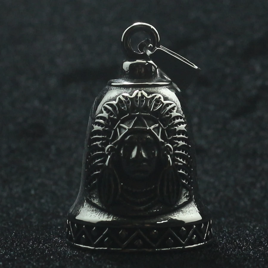 Unisex 316L Stainless Steel Cool Tribe Tibet Vintage Chief Newest Bell Pendant