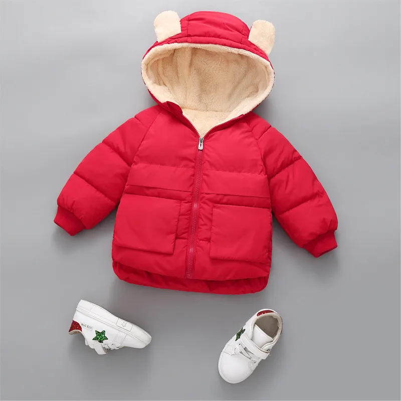 2021 Winter Girls Jackets Autumn Fashion Baby Boys Thick Pocket Jacket Hooded Outerwear Kids Clothes Children Warm Coats Jacket