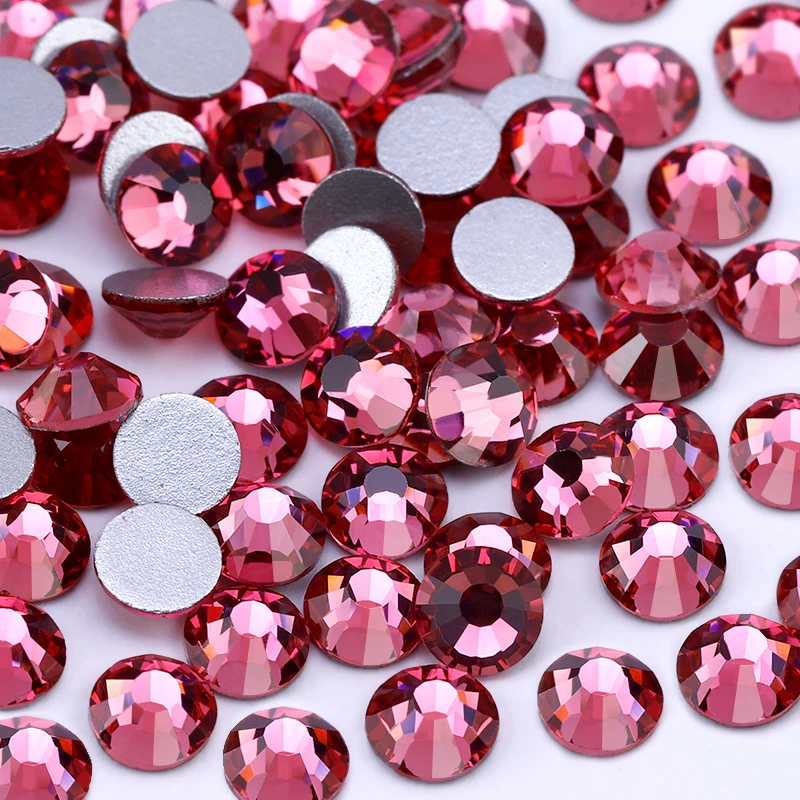 SS4-SS34 Rose Color rhinestone for Nail Art,(288-1440pcs)/pack Flat back Non Hotfix Glue on Nail Art Rhinestones