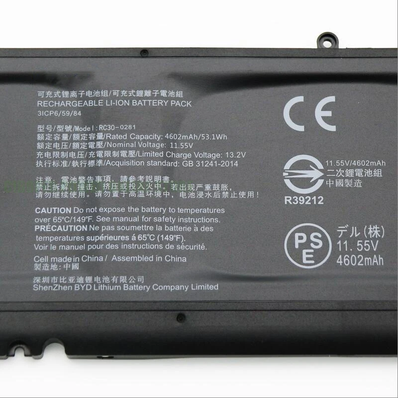 Laptop Battery RZ09-02810E71 RZ09-03102E52-R3U1 RC30-0281 53.1WH For Razer Blade Stealth 13 Stealth13 2018 2019 GTX 1650 Max-Q