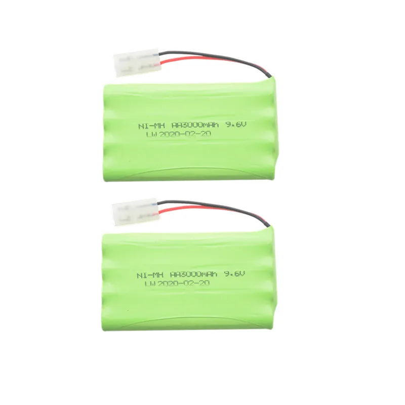 Ni-MH-batería recargable de 9,6 v y 3000mah, Cargador USB para juguetes Rc, coche, tanque, tren, Robot, barco, pistola, AA, 9,6 v
