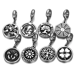 Stainless Steel 5.5mm Hole Animal Dangle Beads Spacer Slide Charms for Pando Chain Bracelets DIY Jewelry Making Accessories