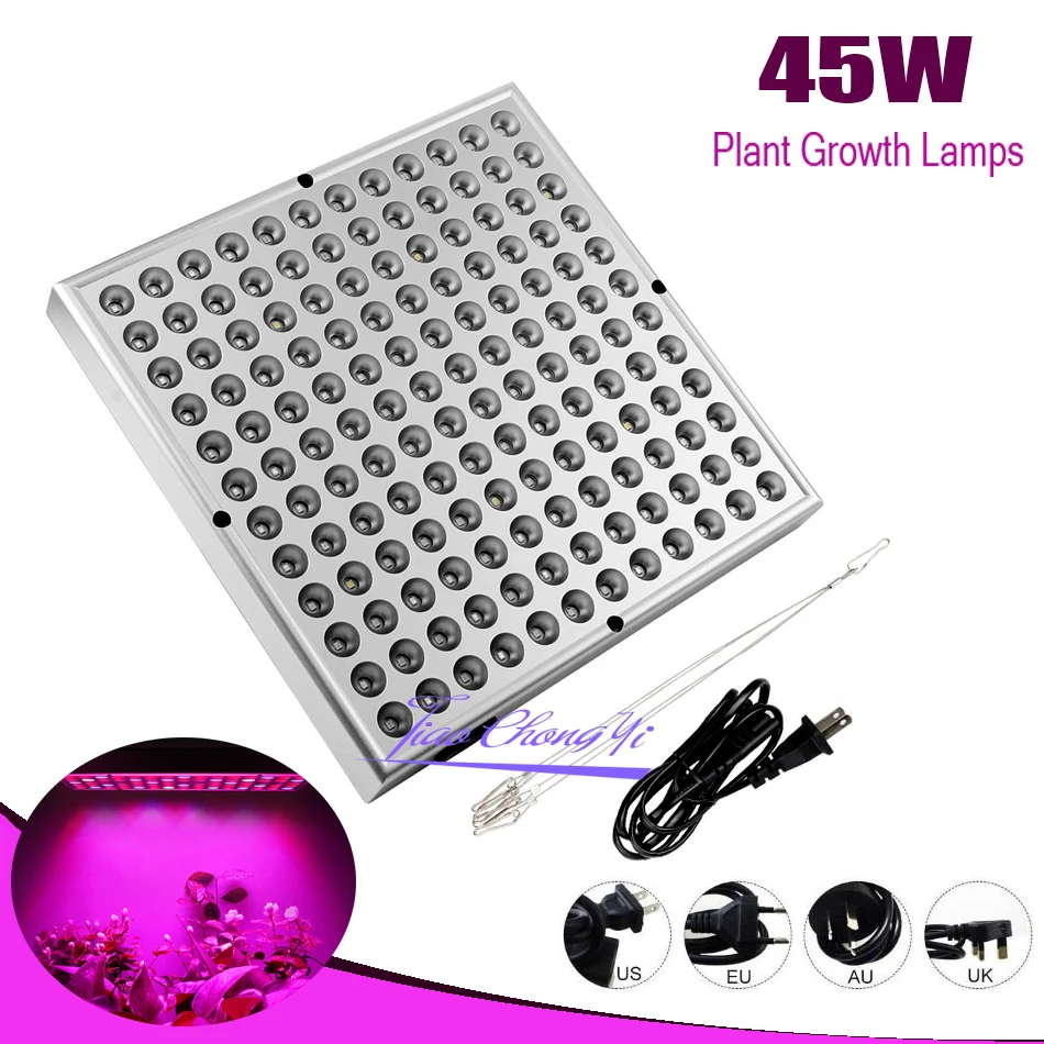 

AC85~265V 45w Full Spectrum Panel LED Grow Light Greenhouse Horticulture Grow Lamp for Indoor Plant Flowering Aquarium Growt