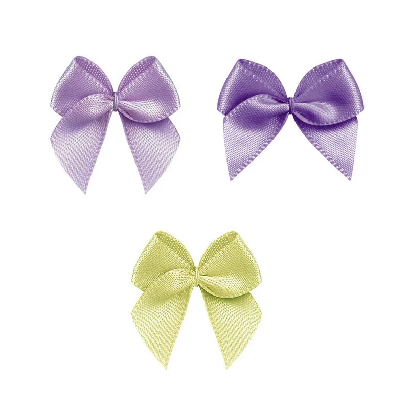 50 Stück rosa Satinband Schleifen Dekoration Schleifen für Bastelpakete kleine Schleife Geschenkverpackung Blume DIY Hochzeit Schleife Geburt 25 ± 3 mm – Detail 11