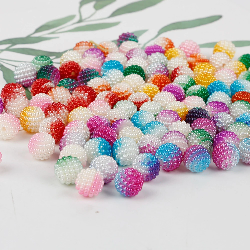 50pcs 10mm Round Bubbles ABS Plastic Pearl Loose Beads Crafts DIY Findings