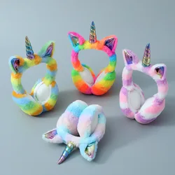 Protège-oreilles licorne en fourrure pour enfants, accessoires d'oreilles chauds, mignons, cadeau de Ski