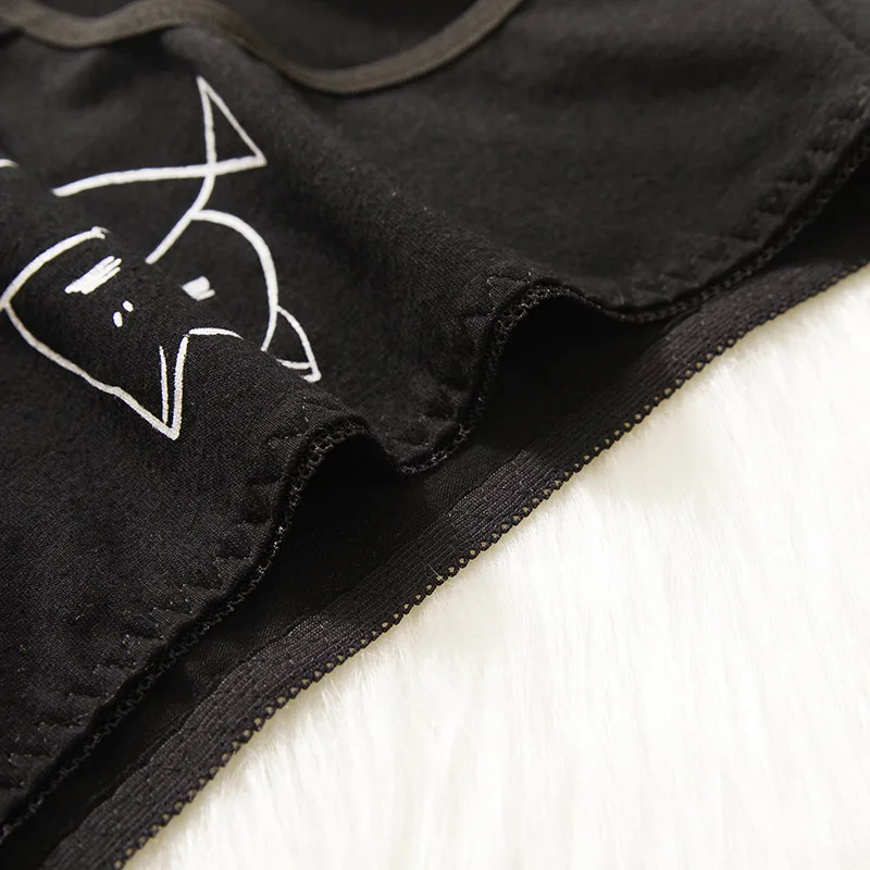 3PCS/Set Cartoon Cat Fish Briefs Cotton Women\'s Underwear Sexy Panties Female Underpants Solid Color Girls Pantys Lingerie M-XL