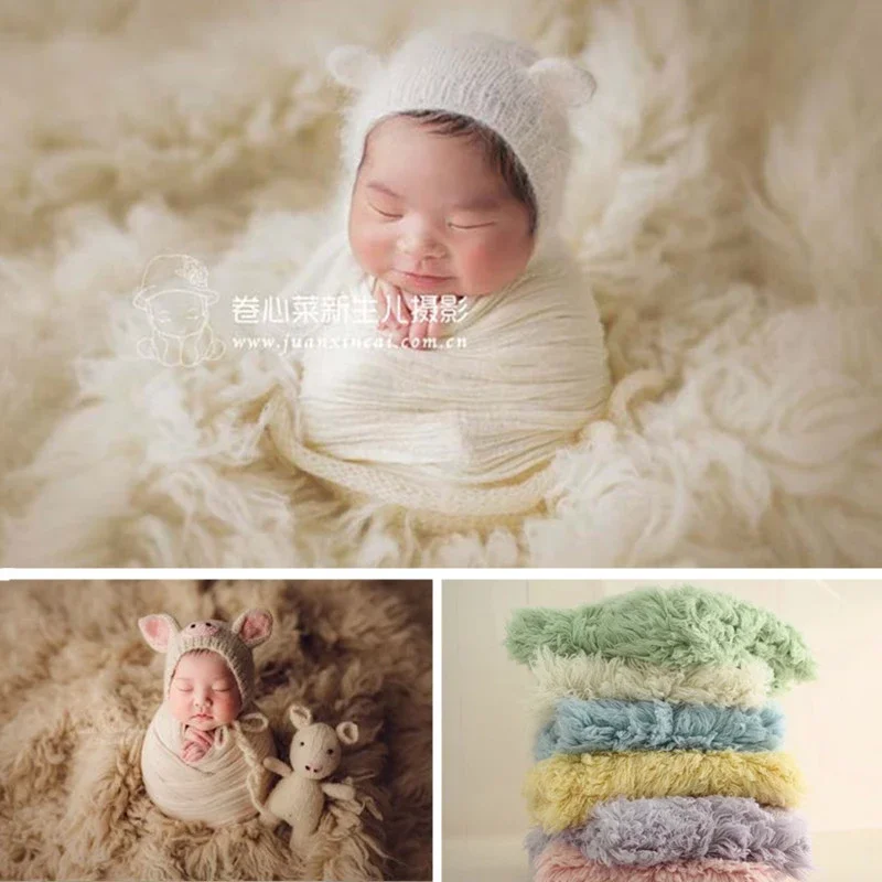 150x90cm Newborn Photography Background Flokati Curly Greek Wool Blanket Baby Photo Shoot Props Boy Girl Fotografie Accessoires