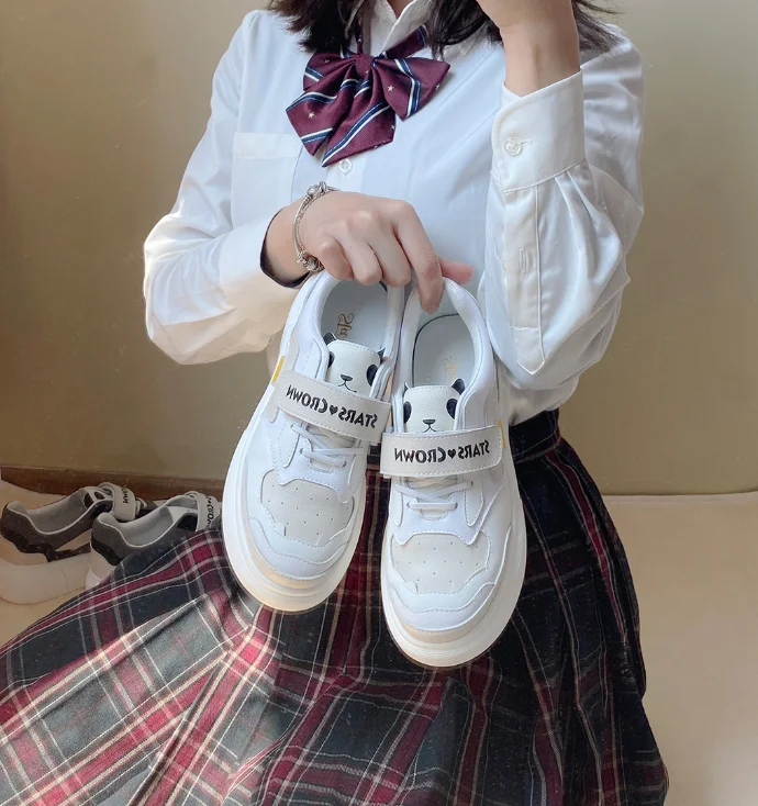 Japanese sweet lolita shoes flat Platform Shoes kawaii girl college style casual sneakers comfortable women shoes loli cos