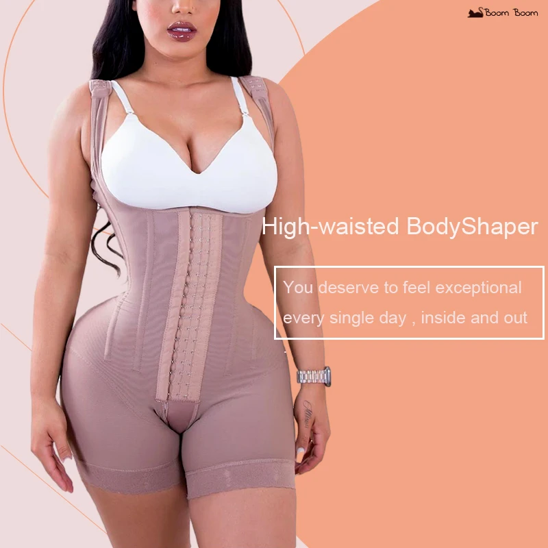 

Women's High Double Compression Garment Abdomen Control HOOK AND EYE CLOSURE Tummy Control Adjustable Bodysuit