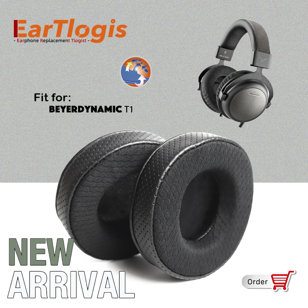 EarTlogis New Arrival Replacement Ear Pads for Beyerdynamic T-1 T1 Headset Earmuff Cover Cushions Earpads