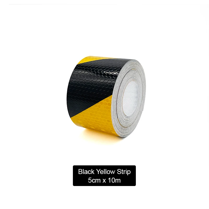 Roadstar 5CMx10M reflecterende waarschuwingstape met twillprint, glanzende autoveiligheidstape voor verbeterde zichtbaarheid