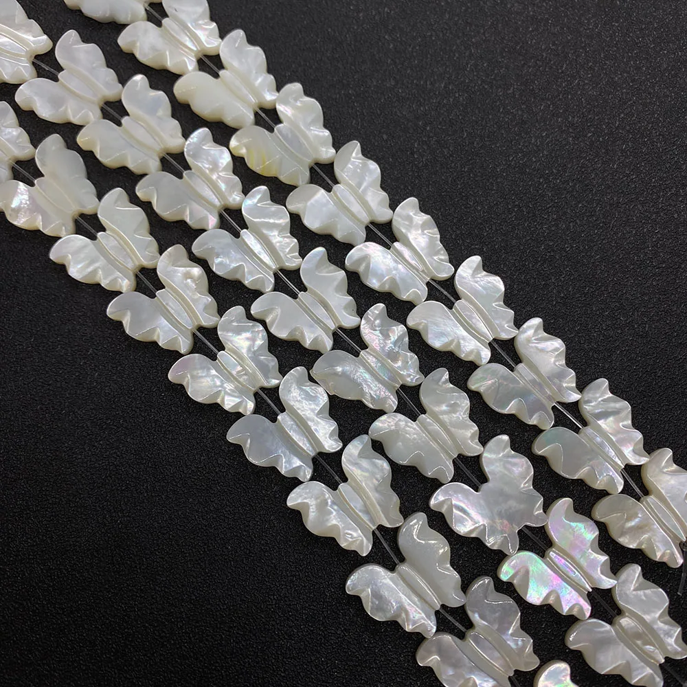 Butterfly Shape Natural Sea Shell Beads 16x18mm White Shell Beads Mother-of-pearl Fashion Necklace Earrings Jewelry Accessories