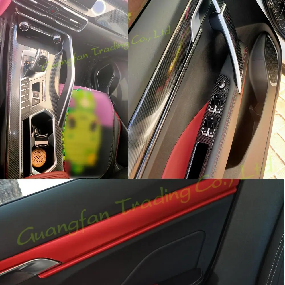 For Geely Coolray 2019-2021 3D/5D Carbon Fiber Car Interior Cover Center Console Color Sticker Decals Products Parts Accessories