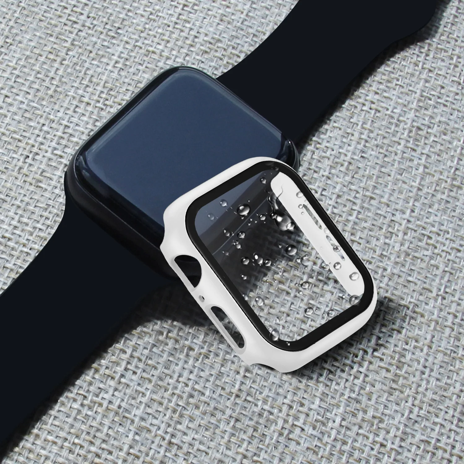 Glass+Cover For Apple Watch 42mm 44mm 40mm 45mm 38mm iWatch Accessorie Screen Protector Case for Apple watch serie 9 41mm 87SE65