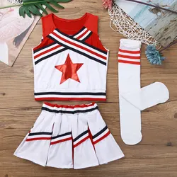 Kids Girls Cheerleading Costume Children School Team Competition Cheerleaders Uniform Sport Class Suit Child Dancing Costumes