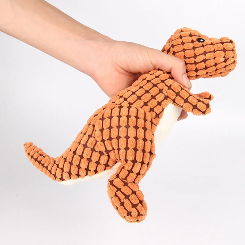 Dinosaurio de peluche de lana para mascotas, juguetes interactivos para perros pequeños y grandes, resistentes a las mordeduras, accesorios de