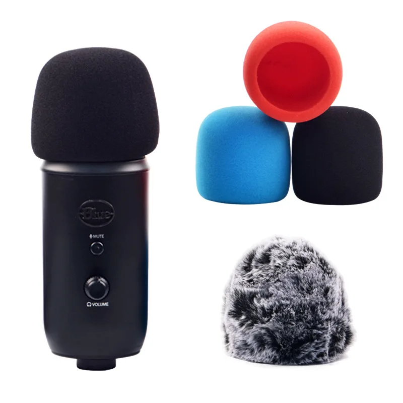 Suitable for Blue Yeti pro Studio microphone sponge cover Blue Yeti/Yeti pro windshield microphone sponge sprayproof fluff cover