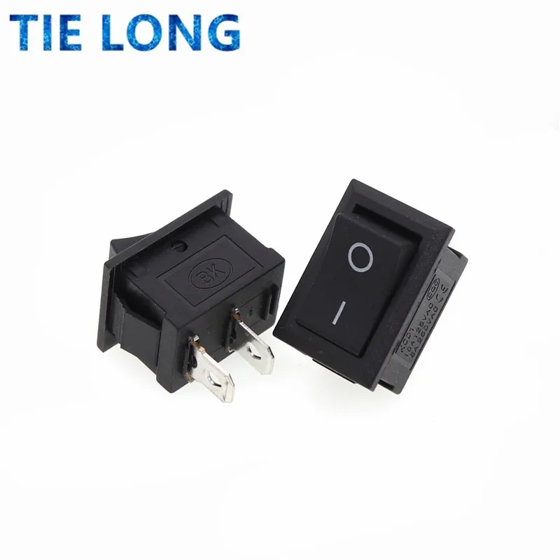 10Pcs Drukknop 10X15Mm Spst 2Pin 3pin 3A 250V KCD11 Snap-In Op off Boat Rocker Switch 10Mm * 15Mm Zwart Rood Wit