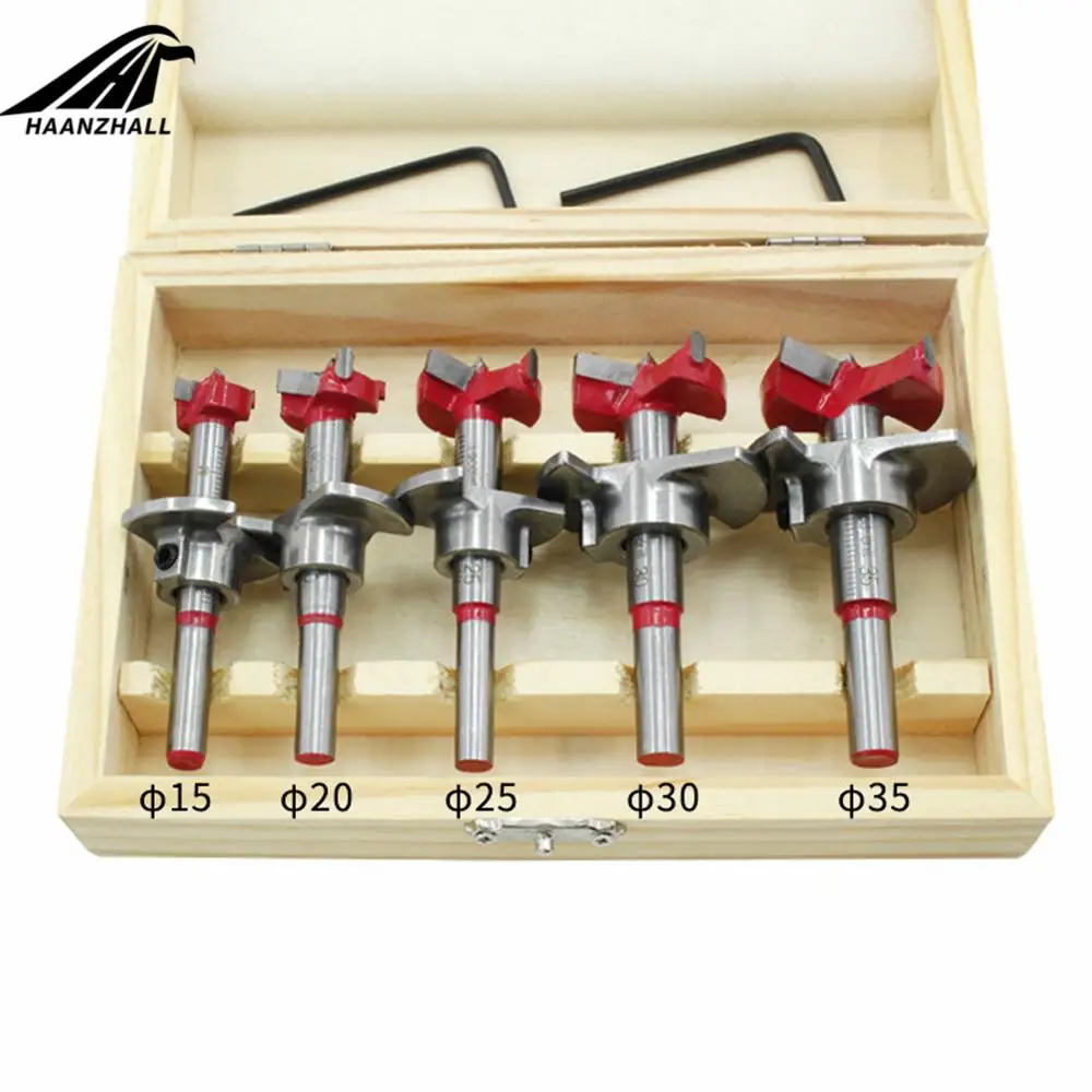 5 Chiếc Forstner Auger Bộ Mũi Khoan Đường Kính 15 20 25 30 35 Mm Gỗ Cắt Cờ Lê Lục Giác Gỗ Lỗ thấy Cho Dụng Cụ Điện Hộp Gỗ