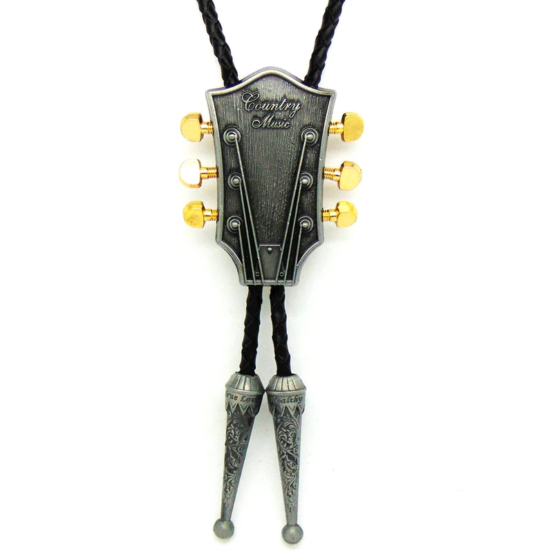 

Country Music Guitar Bolo Tie for Men Shirt Handmade Western Cowboy Bola Tie Necktie Kravat Corbatas Hombre Male Accessories